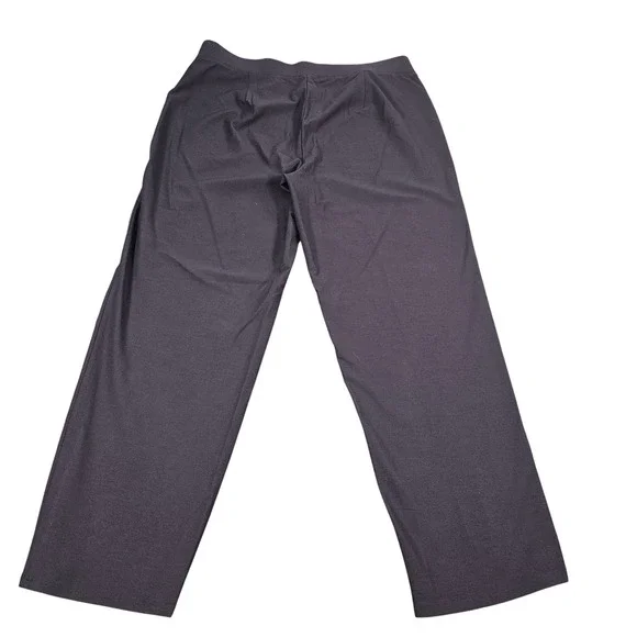 Eileen Fisher Purple Wide Leg Pants Women's L Elastic Waist Pull On Flowy Knit
